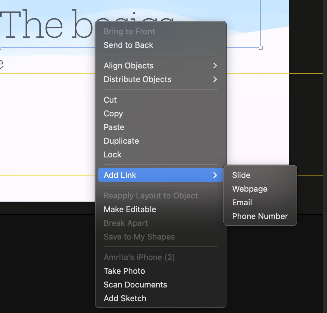 Інтерактивні посилання на Apple Keynote.