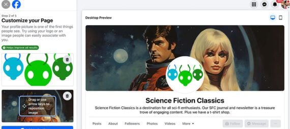 Скріншот сторінки Facebook під назвою "Класика наукової фантастики"