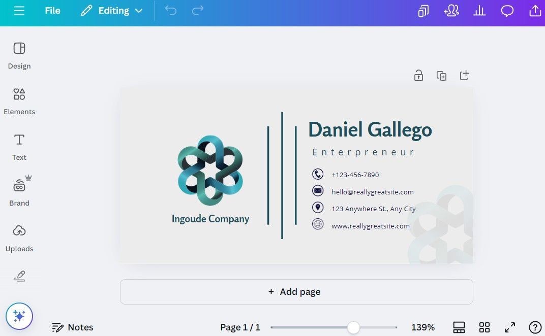 Підпис електронної пошти в програмі Canva Desktop