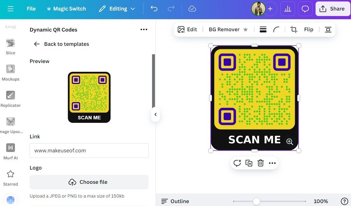 Створення динамічного QR -коду в Canva