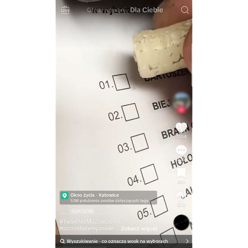 Пост Tiktok, показаний нам