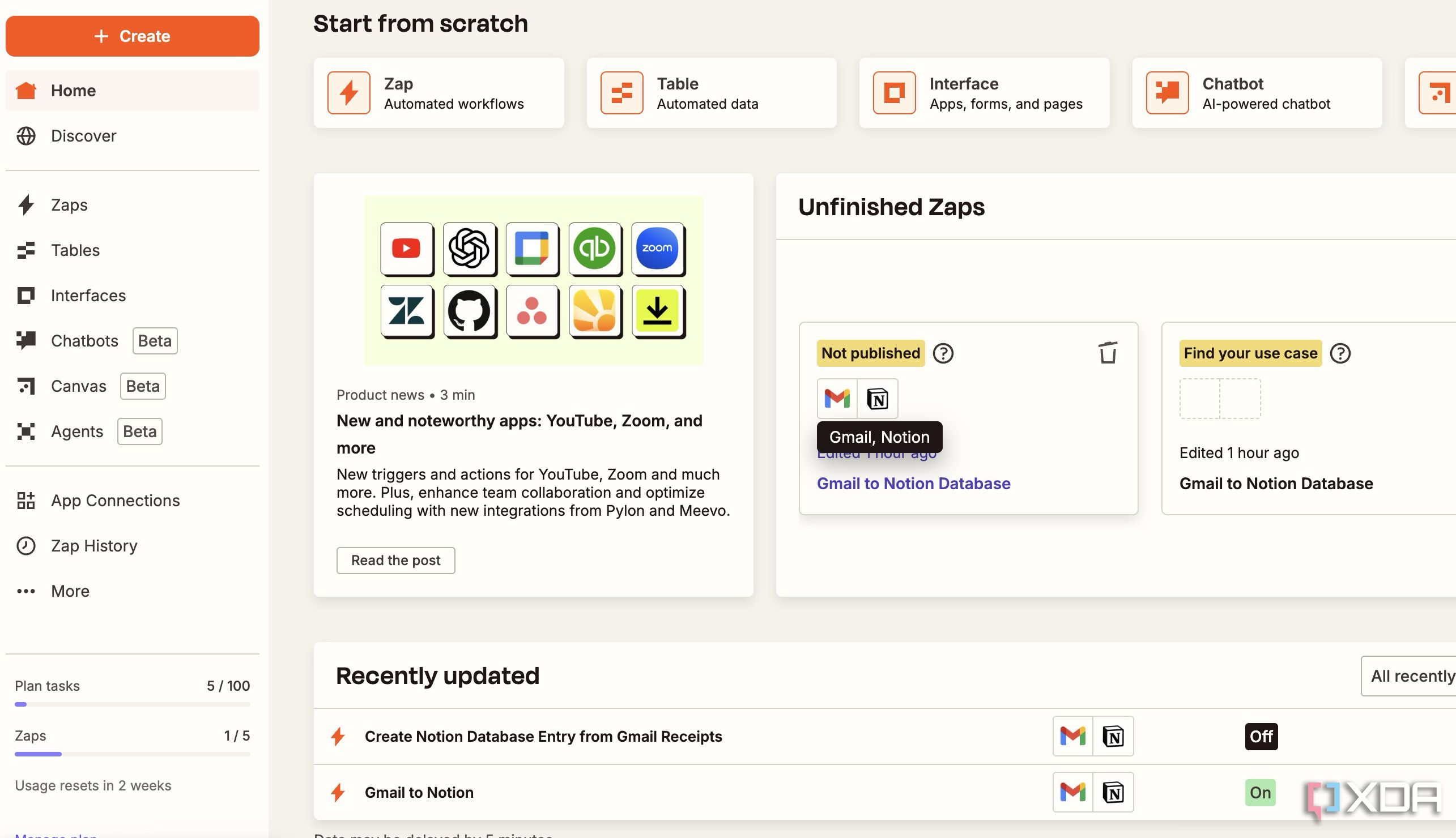 Zapier Home