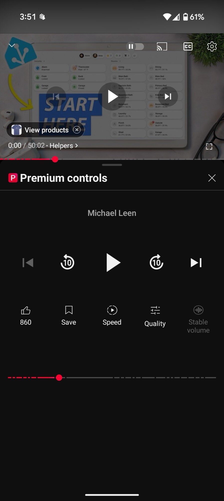 Портрет YouTube Android Premium Controls