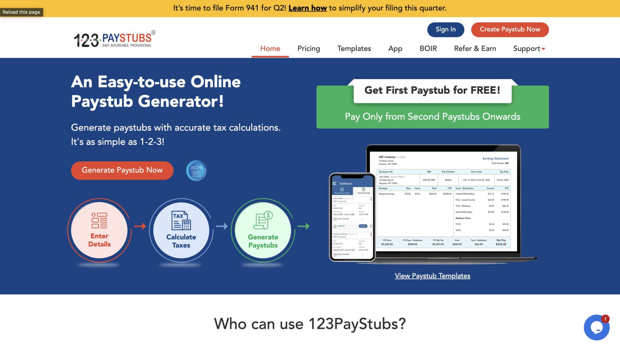 8 генераторів Paystub