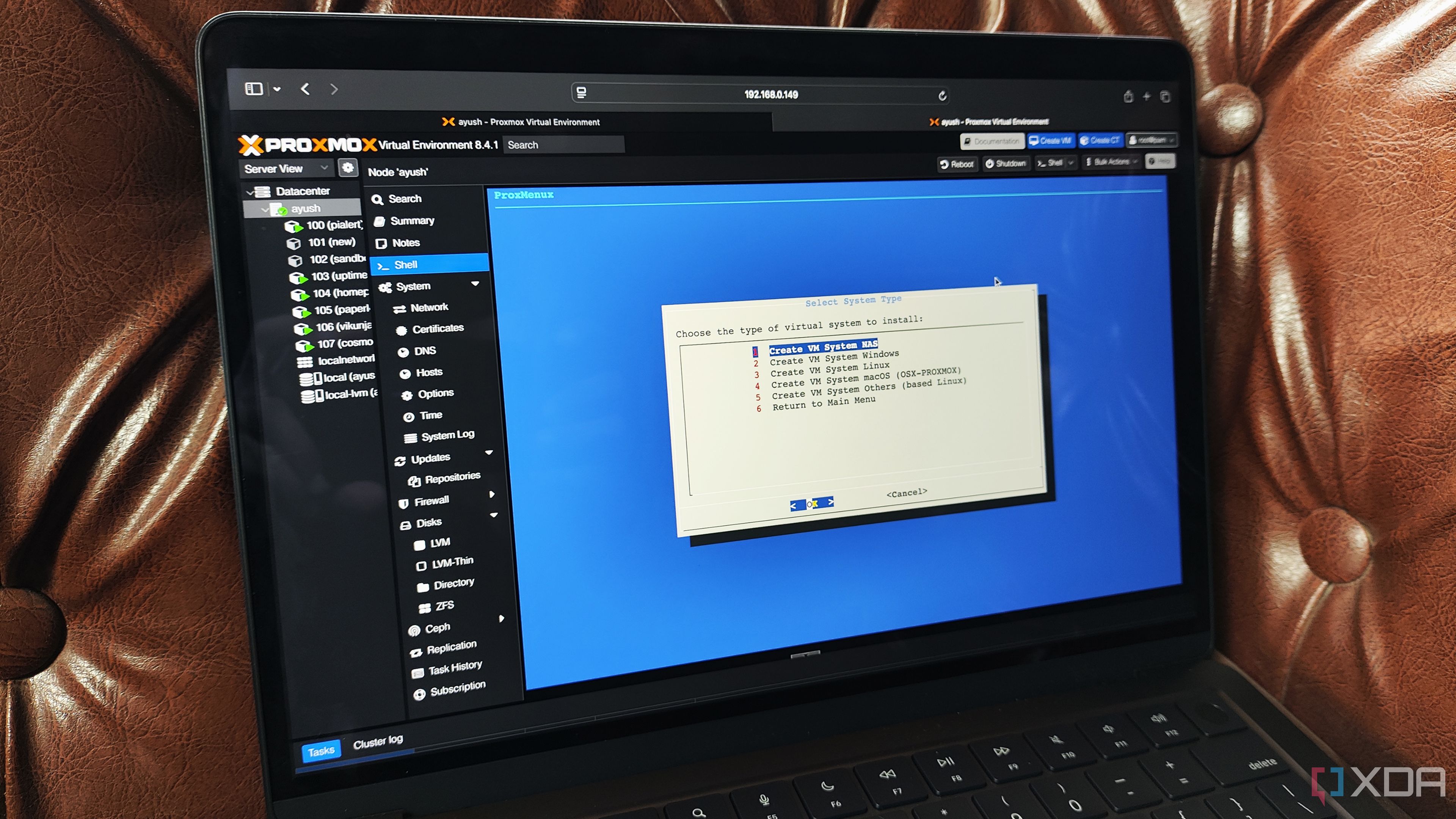 Запуск ProxMenux всередині ProxMox