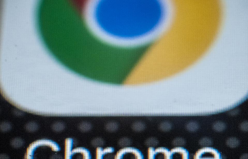 Додаток Chrome на екрані.