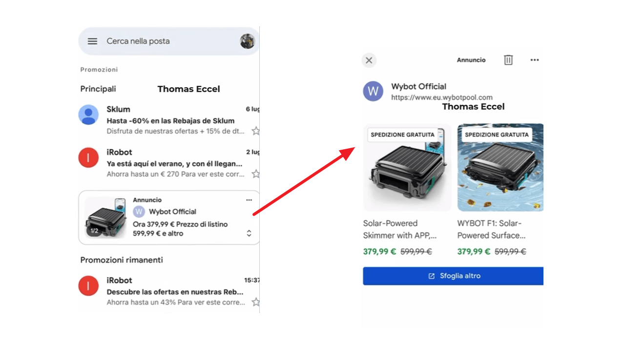 Оголошення по магазинах Gmail