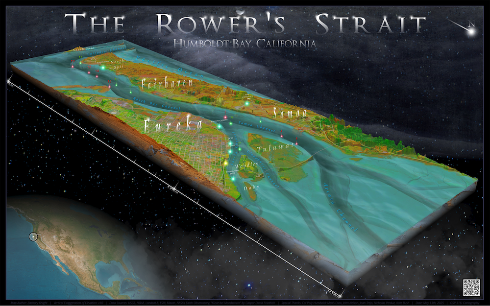 3D модель батиметрії затоки Гумбольдта. Карта Закарі Найта.