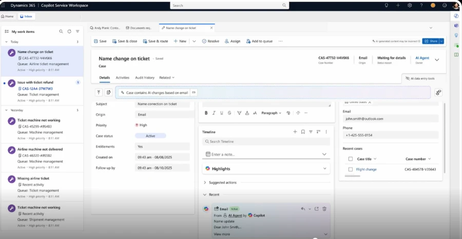 Агент із вирішення справ створює електронну пошту зі справи
